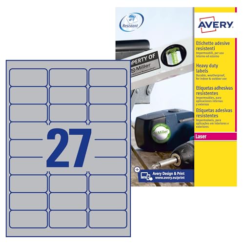 Etiqueta autocolante AVERY Z-MAX Water Resistant Avery Tico - Papel de impressora e copiadora - autocolante, resistente à água, poliéster, rotuladora