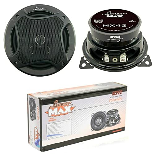 Colunas Monitoras POLK Audio Lanzar MX42 LANZAR - Alto-falantes de veículos automotivos - alta qualidade, 10cm colunas, tweeter titânio, woofer polipropileno