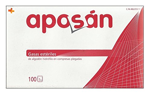 ApoSán - Gásas estéreis de algodão hídrolítico 100 unidades Aposan - Fita médica e bandagens - algodão, hídrolítico, 100 unidades