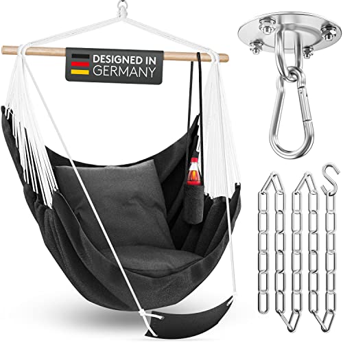 Cadeira Suspensa WELLAX com Almofada e Suporte para Livros LAJD Concept GmbH - Móveis de exterior - suspensa, almofada, suporte livros