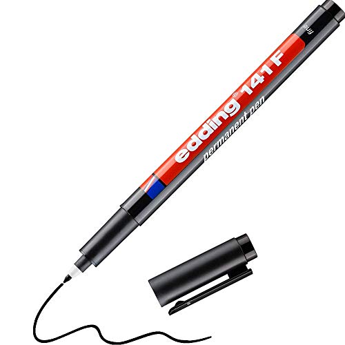 Marcador Permanente EDDING 141 F Preto (Ponta de 0.6 mm) Edding - Marcadores e marcadores de texto - ponta 0.6 mm, tinta permanente, ventilada