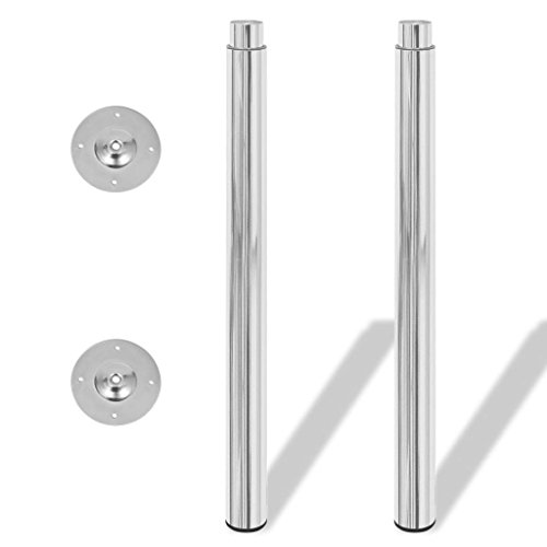 Pernas para Mesa VidaXL | 710 mm - 1100 mm | 6 x 110 cm | Cromado vidaXL - Pernas de mesa - 710 mm, 1100 mm, 6 x 110 cm, cromado
