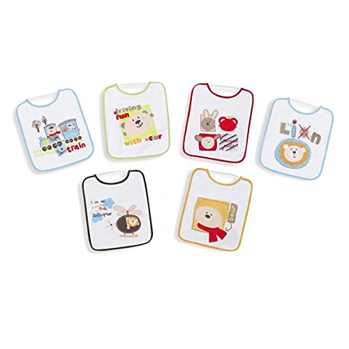 Fraldas para Bebé INTERBABY 12 Babero (25 x 30 cm) Interbaby - Amamentação e alimentação - algodão, estampados, fecho com goma, 12 unidades