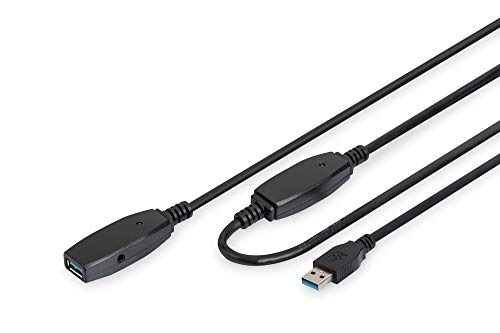 Cabo de Dados DIGITUS (USB A - 20 m - Preto) Digitus - Cabos de armazenamento e transferência de dados - usb a, 20m, preto