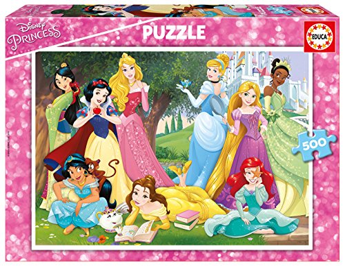 Puzzle EDUCA BORRAS Princess (Idade Mínima: 6 Anos - 500 Peças) EDUCA - Quebra-cabeças de encaixar - princesa disney, 500 peças, cartão, 34x48cm