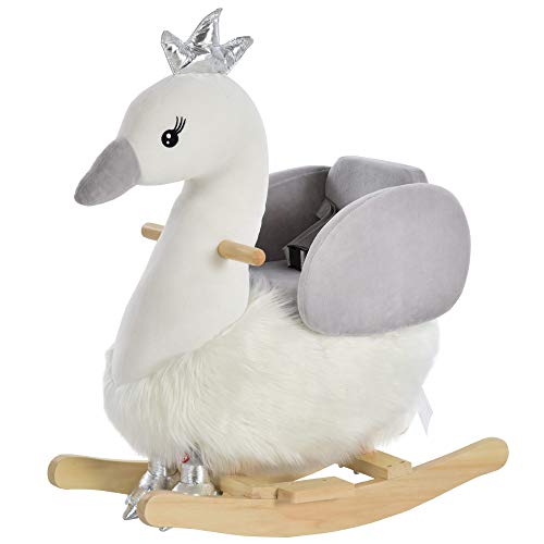 Baloiço para bebés HOMCOM | 60 x 33 x 59 cm - Branco/Cinzento HOMCOM - Brinquedos - baloiço, bebés, homcom, branco, cinzento