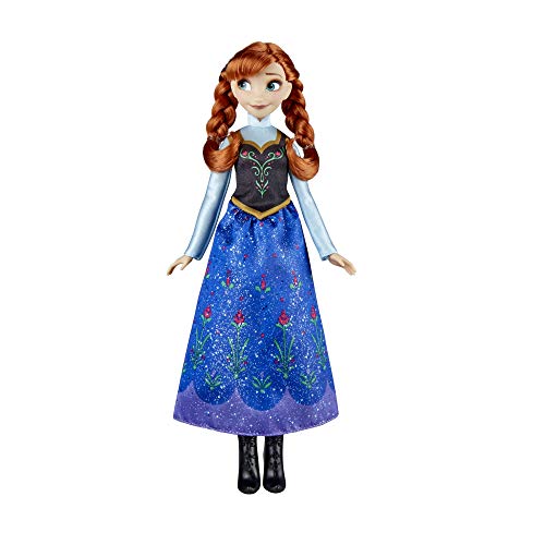 Boneca DISNEY Princess Frozen (Idade Mínima Recomendada: 3 anos) Hasbro - Brinquedos - 30 cm, vestido colorido, cabelo longo, sapatos, coroa