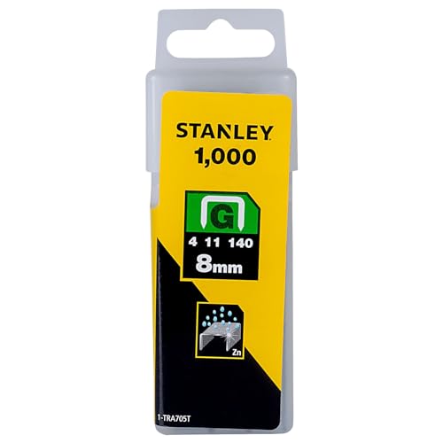 Grafiteiro STANLEY 1-TRA705T (8 mm - 1000 unidades) STANLEY - Grampos - 8 mm, aço inoxidável, anti-ferrugem, 100 unidades