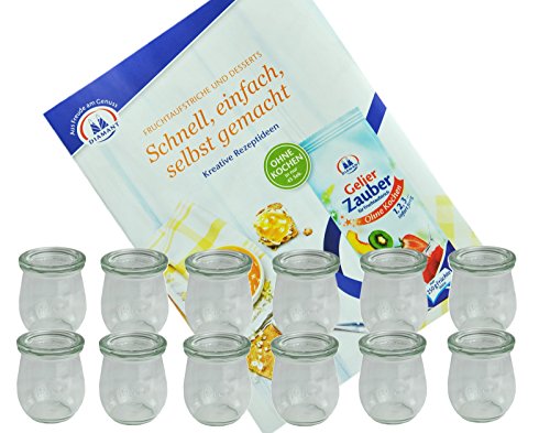 Conjunto de Garrafas de Vidro WECK 220 (12 Un - Transparente) MamboCat - Recipientes de armazenamento de alimentos - garrafas, vidro, transparente