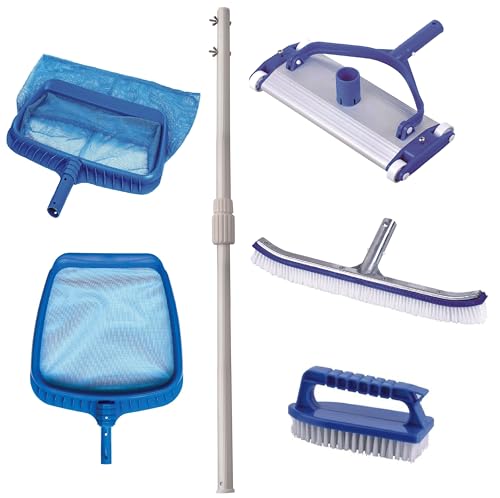 Kit de Limpeza de Fundo e Almofada para Piscina H.KOENIG Aquapool - Kits de manutenção para piscinas e spas - limpeza, fundo, almofada, piscina, carro de limpeza