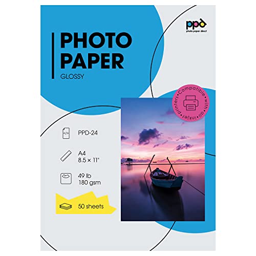 Papel Fotográfico PPD Inkjet A4 50 Folhas Photo Paper Direct - Papel de impressora e copiadora - a4, inkjet, 50 folhas