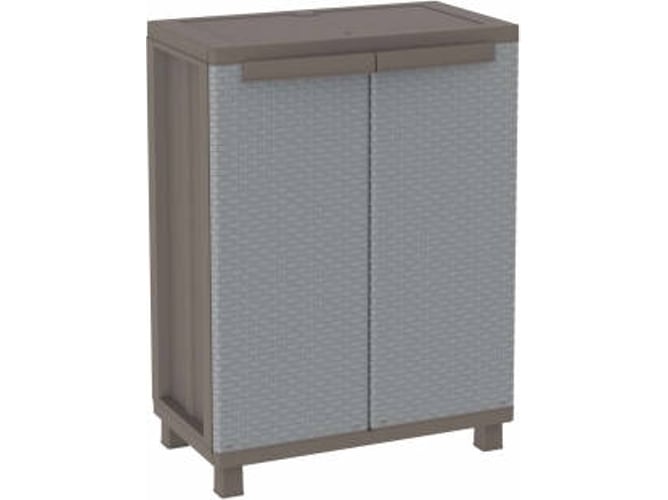 Armário de Casa de Banho TERRY 68 (Cinzento - Poliuretano - 91.5x37.5x68 cm) TERRY - Guarda-roupas - resina, 1 prateleira, 2 portas, 91.5x37.5x68 cm