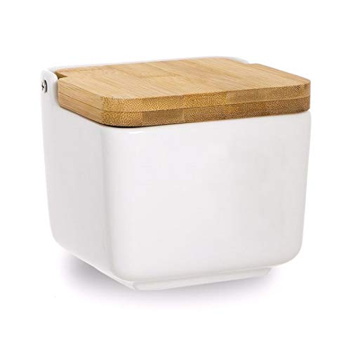 Sal de Cozinha DREAM BAMBU (Branco - Cerâmica) Dream Hogar - Recipientes de armazenamento de alimentos - cerâmica, branco