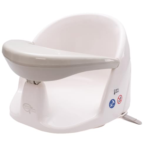 Babydam Assento De Banho Giratório Orbital Melhorado Cinza E Branco Karibu - Móveis para bebês e crianças pequenas - assento, banho giratório, cinza e branco