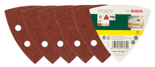 Conjunto de acessórios para lixadeiras BOSCH 2 607 019 487 Bosch Home and Garden - Lixa e esponjas de polimento - 25 peças, 6 orifícios, sistema duplo, 93 mm