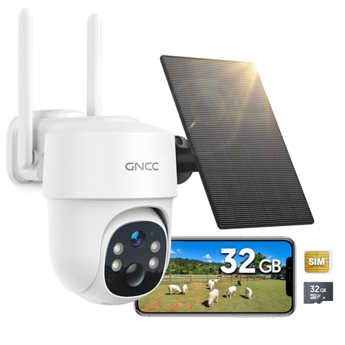 Câmara de segurança GNCC 4G exterior solar com cartão SIM sem Wi-Fi GNCC - Câmeras de vigilância - exterior, solar, cartão SIM, 4g