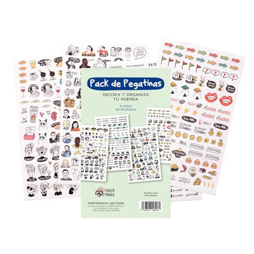 Autocolantes Decorativos ERIK EDITORES Agenda (A4) Pedrita Parker - Enfeites e acabamentos - humorísticos, desenhos divertidos, a4, 12 autocolantes