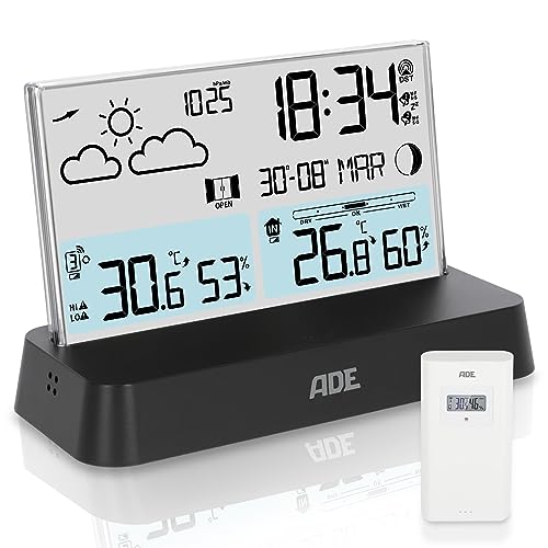 Estação Meteorológica Ade Weather Station Interior/Exterior Preto ADE - Previsores do tempo e estações - interior, exterior, preto, bateria