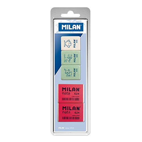 Blister com 5 Gomas MILAN (Multicor - Polipropileno) Milan - Borrachas - caucho sintético, multicor, polipropileno, retangular