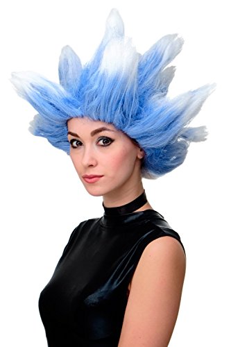 Peruca DISFRAZZES Wig Me Up Polar North (Tam: Tamanho Único) VK Event Fashion - Brinquedos - carnaval, festa, azul inverno, branco, 30 cm