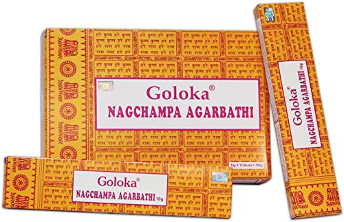 Incensos GOLOKA Nagchampa (16 g - 12 Unidades) Goloka - Brinquedos educativos - resina natural, pinho, carvalho, 16 g