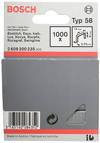 Agrafos BOSCH 2 609 200 235 (Caixa de 1000) Bosch - Clipes de cabo - 13x8mm, 1000 unidades, grapas de alambre