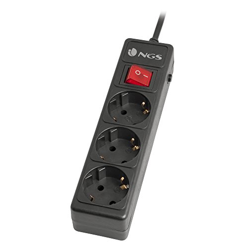 Extensão Elétrica NGS GRID 300 | Preto (Electricidade e Domótica) NGS - Filtros de linha e supressores de surtos - extensão elétrica, preto, electricidade