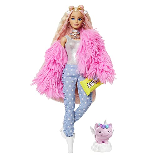 Barbie Casaco Extra Rosa (Peluches e Bonecas) Mattel - Bonecas - articulada, mascote, moda, crianças