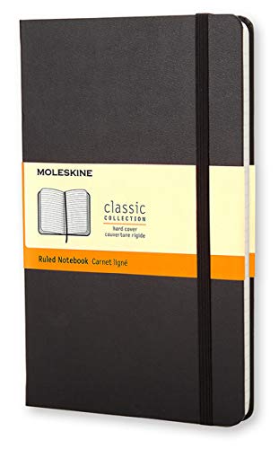 Caderno Pautado Moleskine Preto (Recondicionado Como Novo) Moleskine - Cadernos e bloco de notas - recondicionado, capa preto, papel sem ácidos, bolsa interna