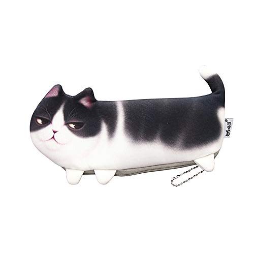 Estojo 3D com Design de Gato Bolsa Cosmética Portátil tophomer - Organizadores de mesa - 3D, design de gato, bolsa cosmetica, portátil