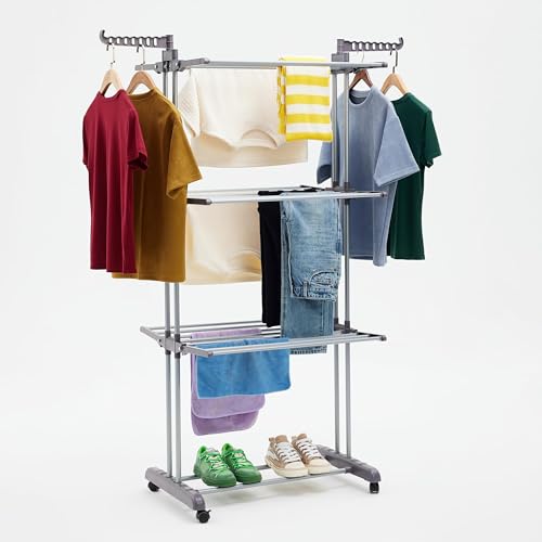 Estendal Dobrável para Campismo ESTENDAL GAR-045SL Amazon Basics - Móveis de exterior - estendal, dobrável, campismo, 45x120 cm, 3 barras, preto