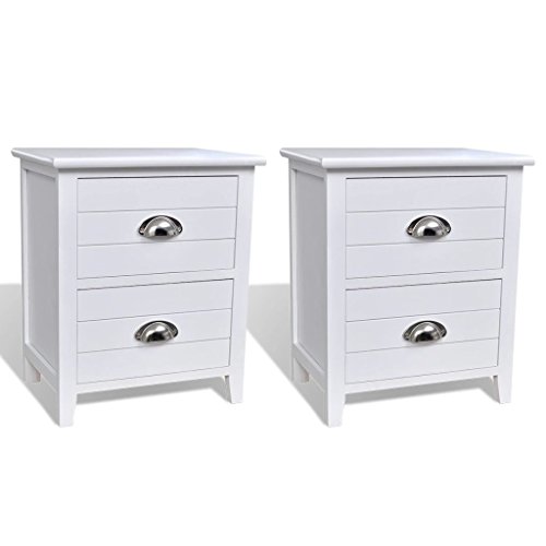 Mesa de cabeceira vidaXL com 2 gavetas | 38 x 28 x 45 cm - Branco vidaXL - Conjuntos de móveis - gaveta, 38x28x45 cm, branco