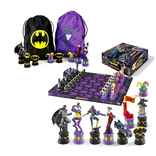 Conjunto de peças de xadrez NOBLE COLLECTION The Batman Chess set (The Dark Knight vs. The Joker) Noble Collections - Jogos - resina, madeira, tabuleiro, caixa preta