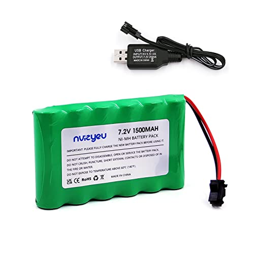 Bateria Recarregável Nvizyeu 7.2V 1500mAh nvizyeu - Acessórios de brinquedos de controle remoto - 7.2V, 1500mAh, usb, telemóvel
