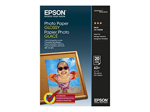 Papel Fotográfico EPSON Glossy A3+ 20 Folhas Epson - Papel de impressora e copiadora - a3, glossy, 20 folhas