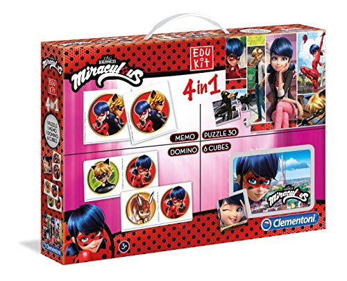 Jogo Educativo CLEMENTONI Miraculous 4 in 1 CLEMENTONI - Jogos - educativo, domino, memória, puzzle, cubos