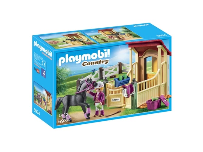 Playmobil Country Cavaleiro e cavalo árabe PLAYMOBIL - Brinquedos - cavalo árabe, estábulo, caixa de feno, vassouras