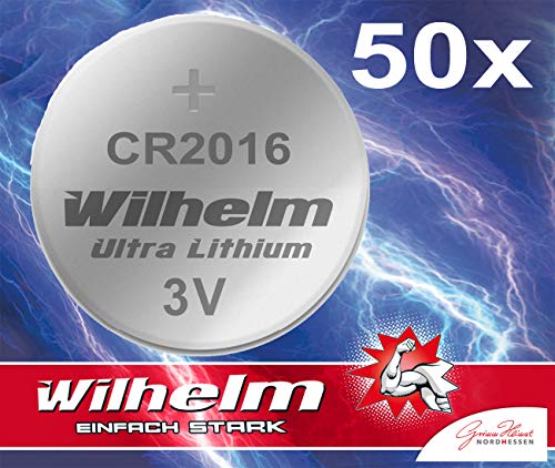 Pilha Recarregável MONDO 50 Wilhelm CR 2016 Wilhelm - Baterias - litio, 200 mAh, 3V, carregador universal
