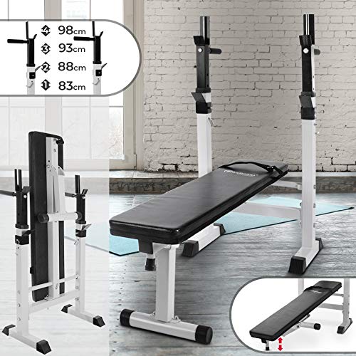 Banco de Musculação PHYSIONICS com Suporte para Barras Physionics - Levantamento de peso - musculação, suporte, barras