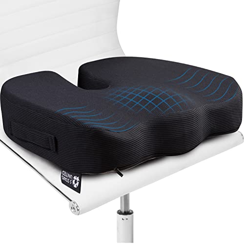 Almofada para Cadeira de Escritório 5 Estrelas United 5 Stars United LLC - Almofadas para cadeiras e sofás - ergonómica, dor nas costas, espuma viscoelástica, base antiderrapante