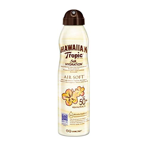 Protetor Solar HAWAIIAN TROPIC Hawaiian SPF50 Tropic Air Soft Silk Hidratação Spray Hawaiian Tropic - Protetor solar - spf50+, hidratante, spray