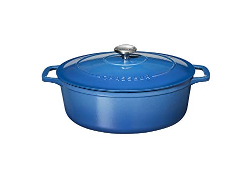 Caçador de Alumínio Oval Cocotte Azul Poseidon PUC472941 Chasseur - Utensílios de cozinha - alumínio, oval, azul, indução, 5l