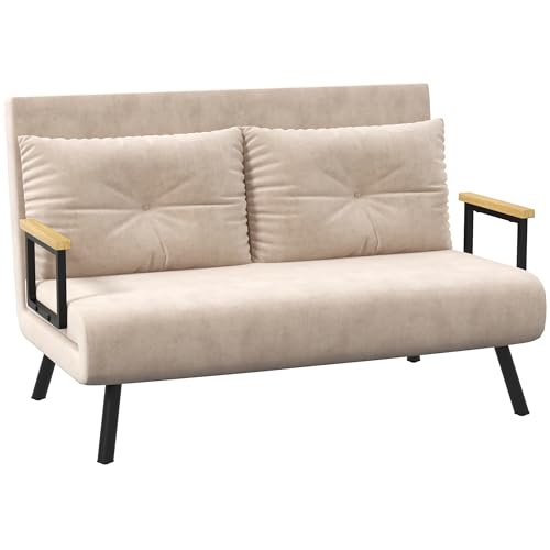 Sofá Homcom | 102X73X81 Cm | Bege (Cama Convertível) HOMCOM - Sofás - 102x73x81 cm, bege, cama convertível