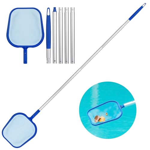 Redes de piscina para limpeza de folhas SENTAIMAO SENTAIMAO - Peneiras de piscina - 3 peças, 1 metro, folhas, azul claro