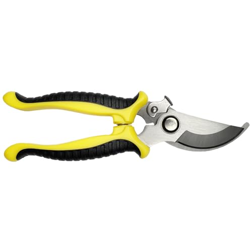Tesoura de Podar com Punho Bloqueador Amarelo NEWANER Newaner - Tesouras de poda - tesoura de podar, punho bloqueador, amarelo