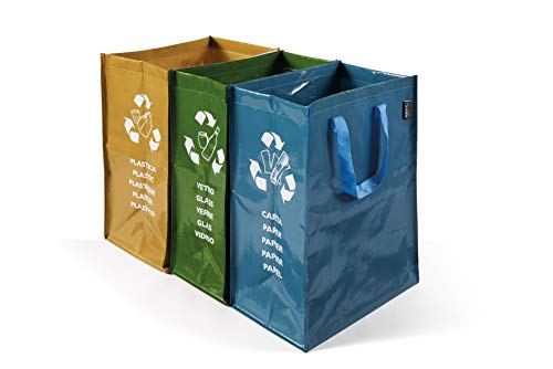 Caixote do Lixo PERFETTO 3 Unidades (Azul - Verde - Amarelo) Perfetto - Sacolas de lixo - caixote, lixo, perfetto, 3 unidades, azul, verde, amarelo