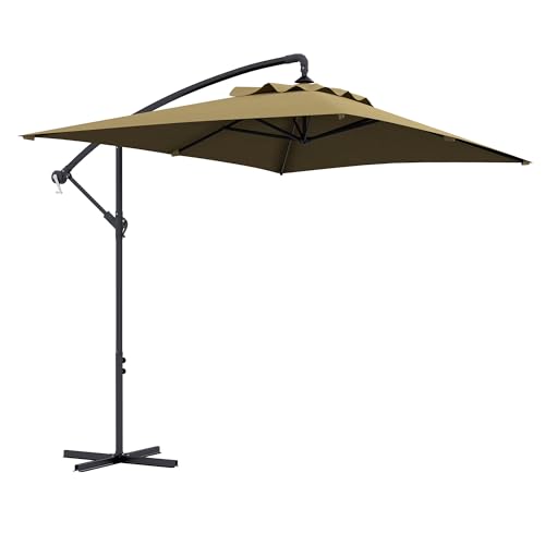 Guarda-Sol Outsunny | 294x193x250cm - Bege Outsunny - Móveis de exterior - 294x193x250cm, 6 balenas, bege, exterior