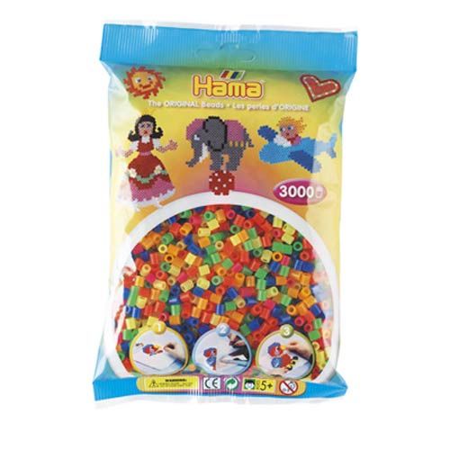 Jogo Criativo HAMA 20151 (Idade Mínima Recomendada: 4 anos) Hama - Missangas - 3.000 peças, plástico, neon, crianças