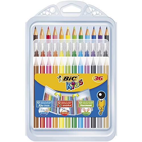 Conjunto de Desenhos Criativos Bic Kids (Idade Mínima Recomendada: 3 anos) BIC - Carteiras e clips de dinheiro - desenhos criativos, canetas coloridas, lápis de cor, ceras coloridas