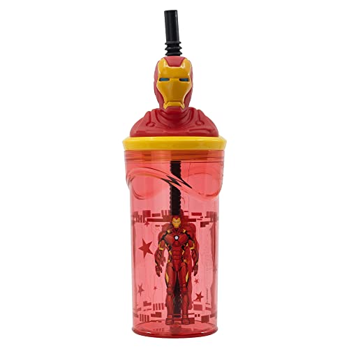 Garrafa Reutilizável STOR Marvel The Avengers Iron Man Stor - Porta-alimentos e bebidas - plástico sem BPA, 0,35l, tampão hermético